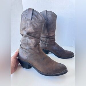 Durango Slouch Cowgirl Western Brown Leather Boots Women’s size 9